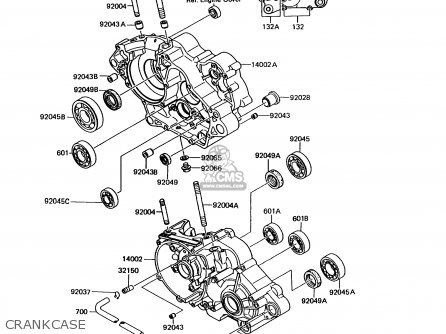 CRANKCASE - KMX125-A6 1992 EUROPE