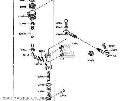 REAR MASTER CYLINDER - KMX125-A6 1992 EUROPE