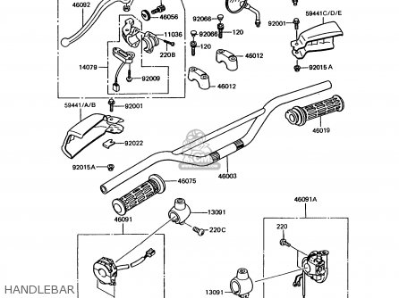 HANDLEBAR - KMX125-A6 1992 EUROPE
