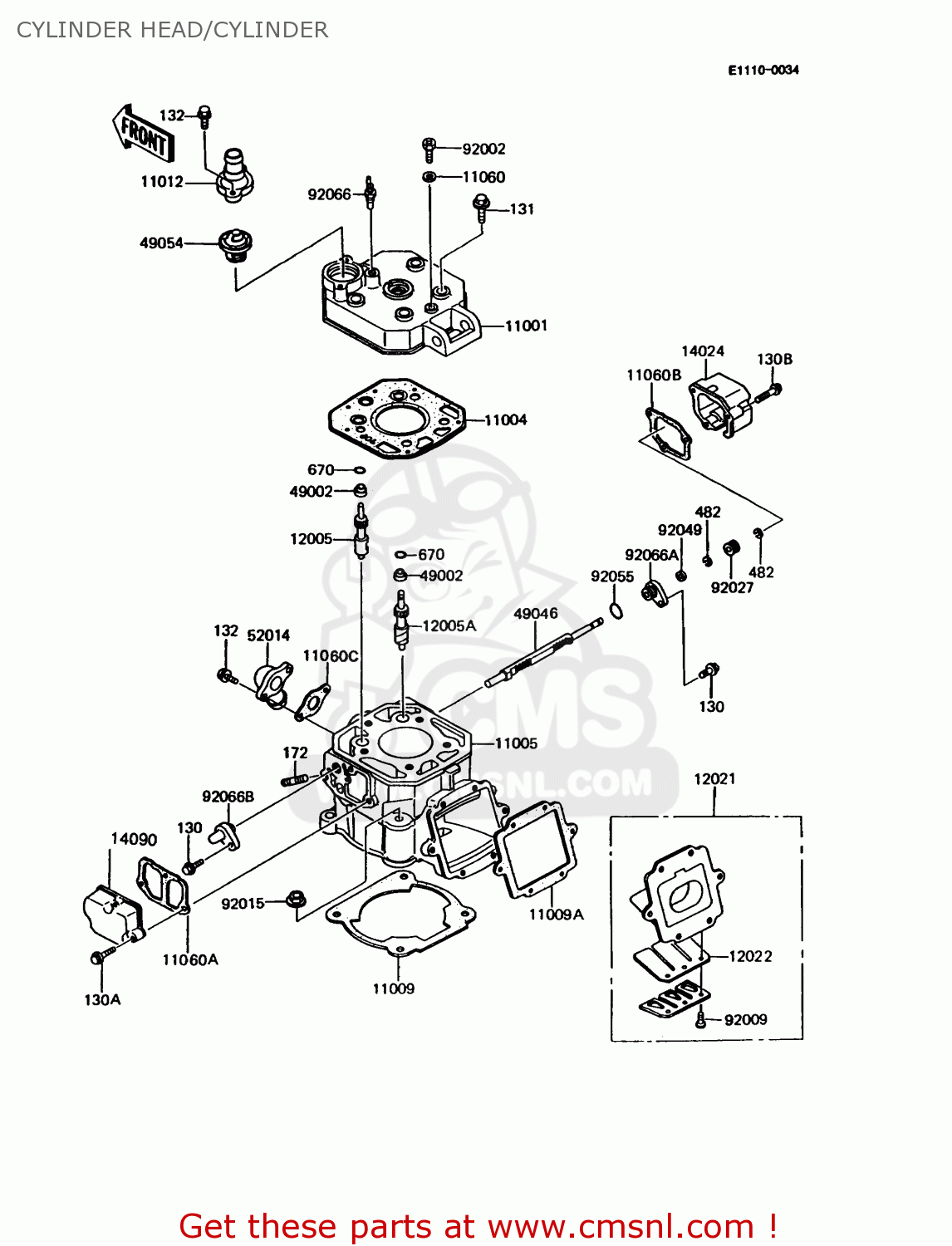 CYLINDER HEAD/CYLINDER KMX125-A7 1993 GREECE