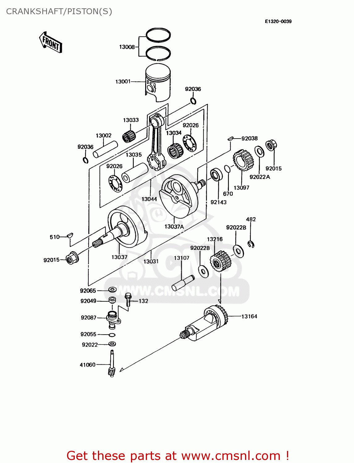 CRANKSHAFT/PISTON(S) KMX125-A7 1993 GREECE