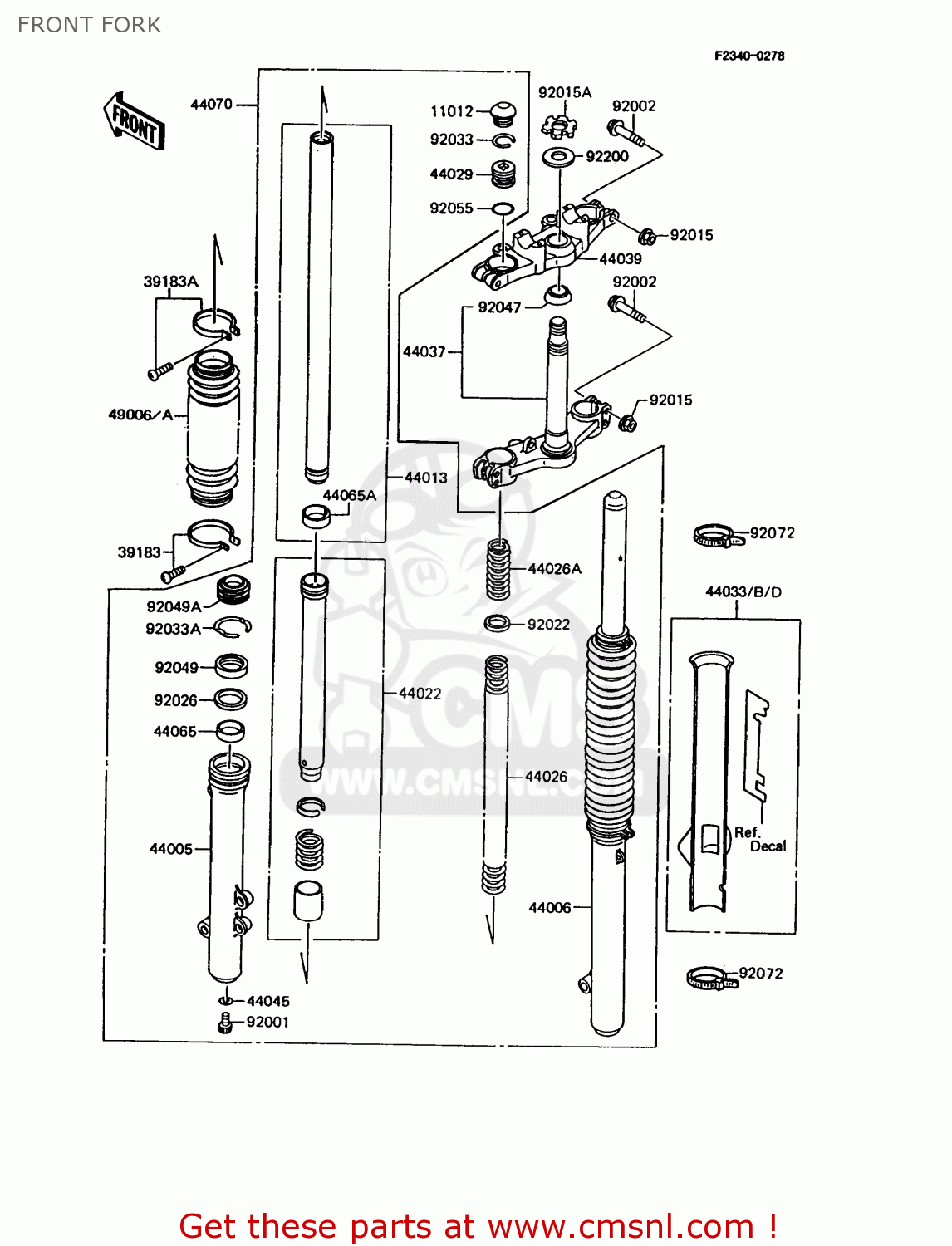 FRONT FORK KMX125-A7 1993 GREECE