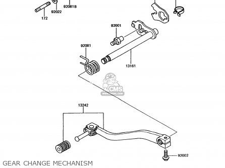 GEAR CHANGE MECHANISM - KMX125-A7 1993 GREECE