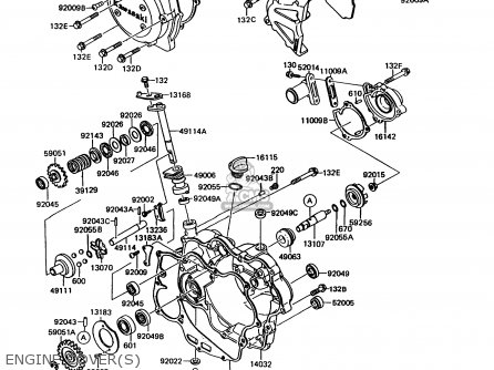 ENGINE COVER(S) - KMX125-A7 1993 GREECE