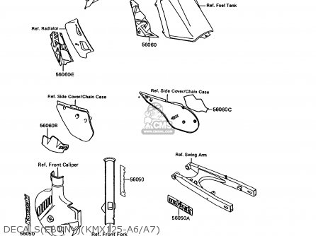 DECALS(EBONY)(KMX125-A6/A7) - KMX125-A7 1993 GREECE
