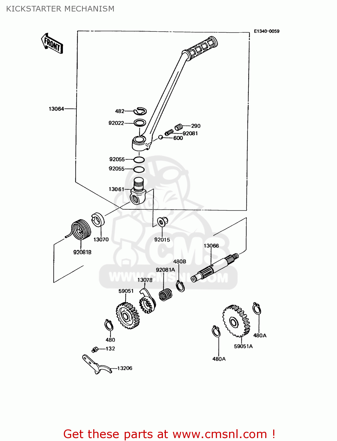 KICKSTARTER MECHANISM KMX125-A8 1995 EUROPE GR