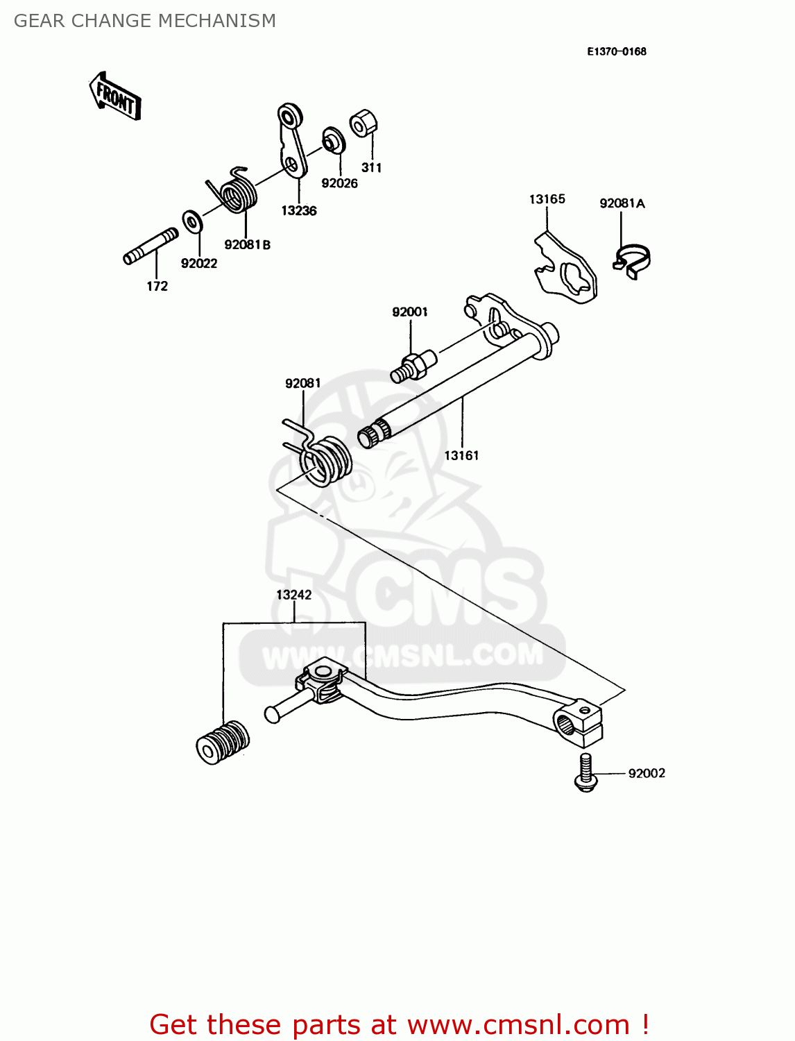 GEAR CHANGE MECHANISM KMX125-A8 1995 EUROPE GR