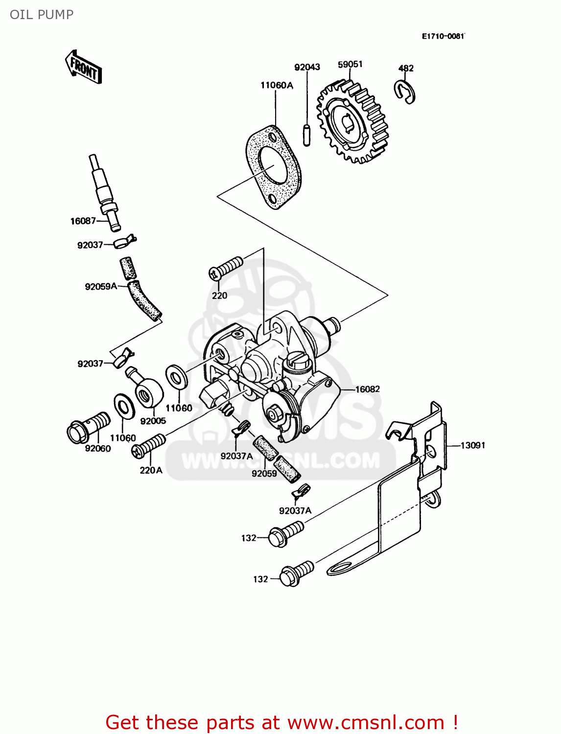 OIL PUMP KMX125-A8 1995 EUROPE GR