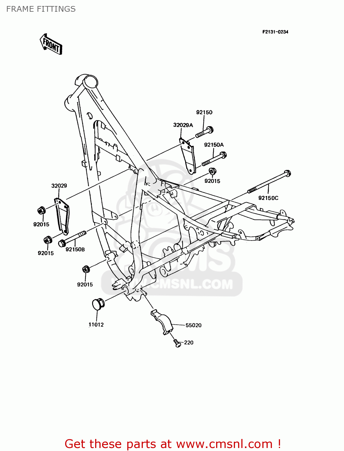 FRAME FITTINGS KMX125-A8 1995 EUROPE GR