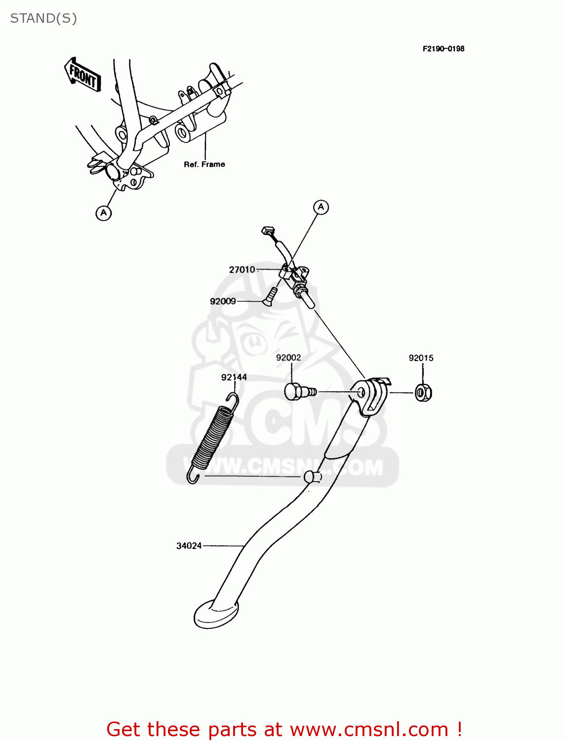 STAND(S) KMX125-A8 1995 EUROPE GR