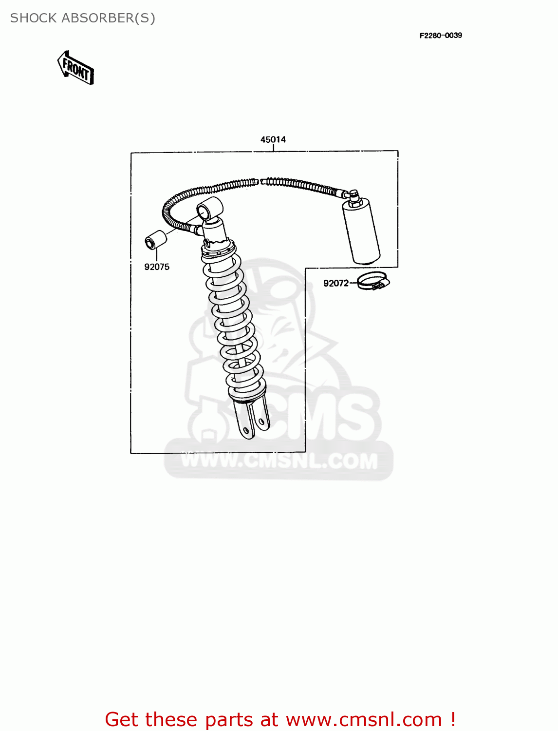 SHOCK ABSORBER(S) KMX125-A8 1995 EUROPE GR