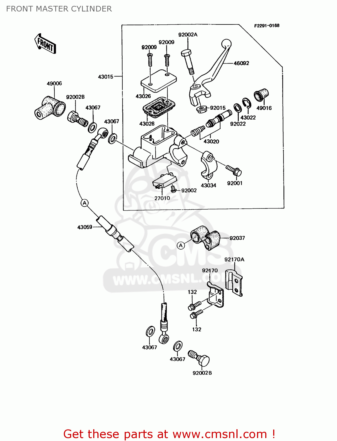 FRONT MASTER CYLINDER KMX125-A8 1995 EUROPE GR