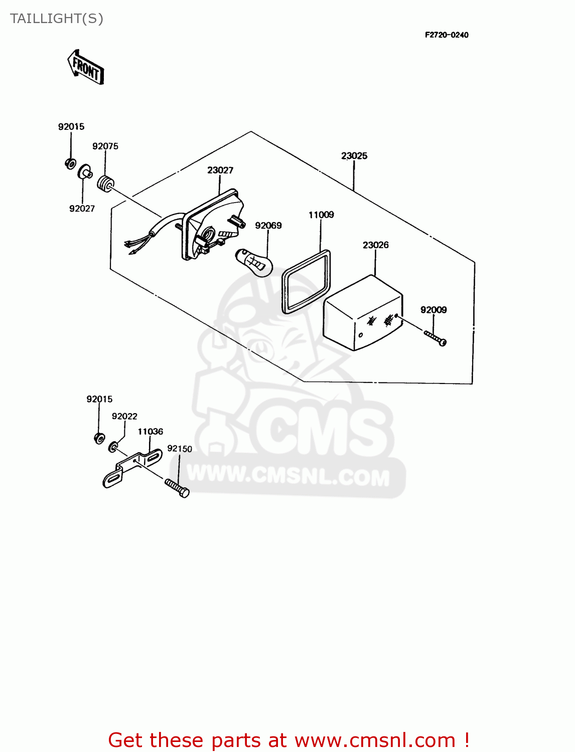 TAILLIGHT(S) KMX125-A8 1995 EUROPE GR