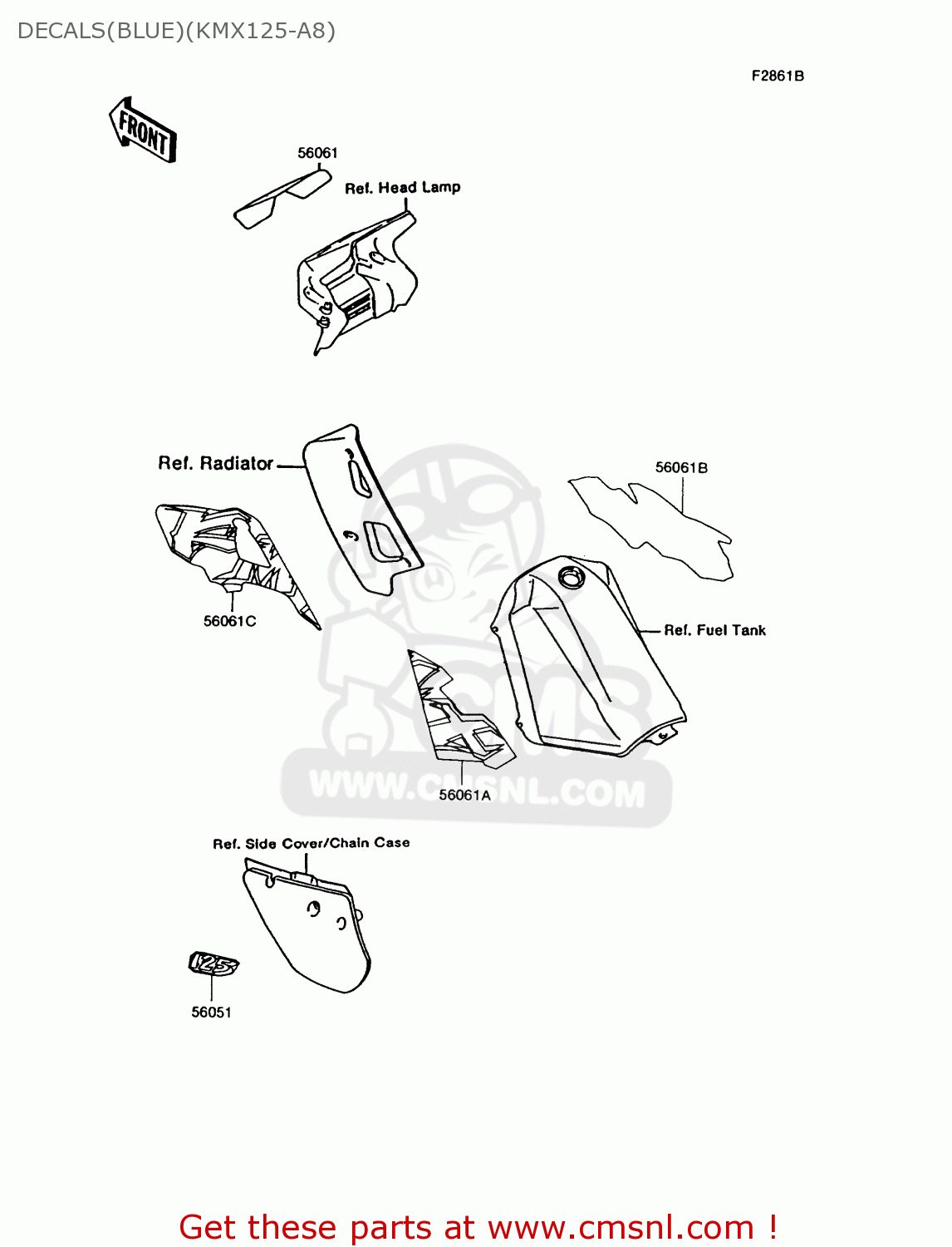 DECALS(BLUE)(KMX125-A8) KMX125-A8 1995 EUROPE GR