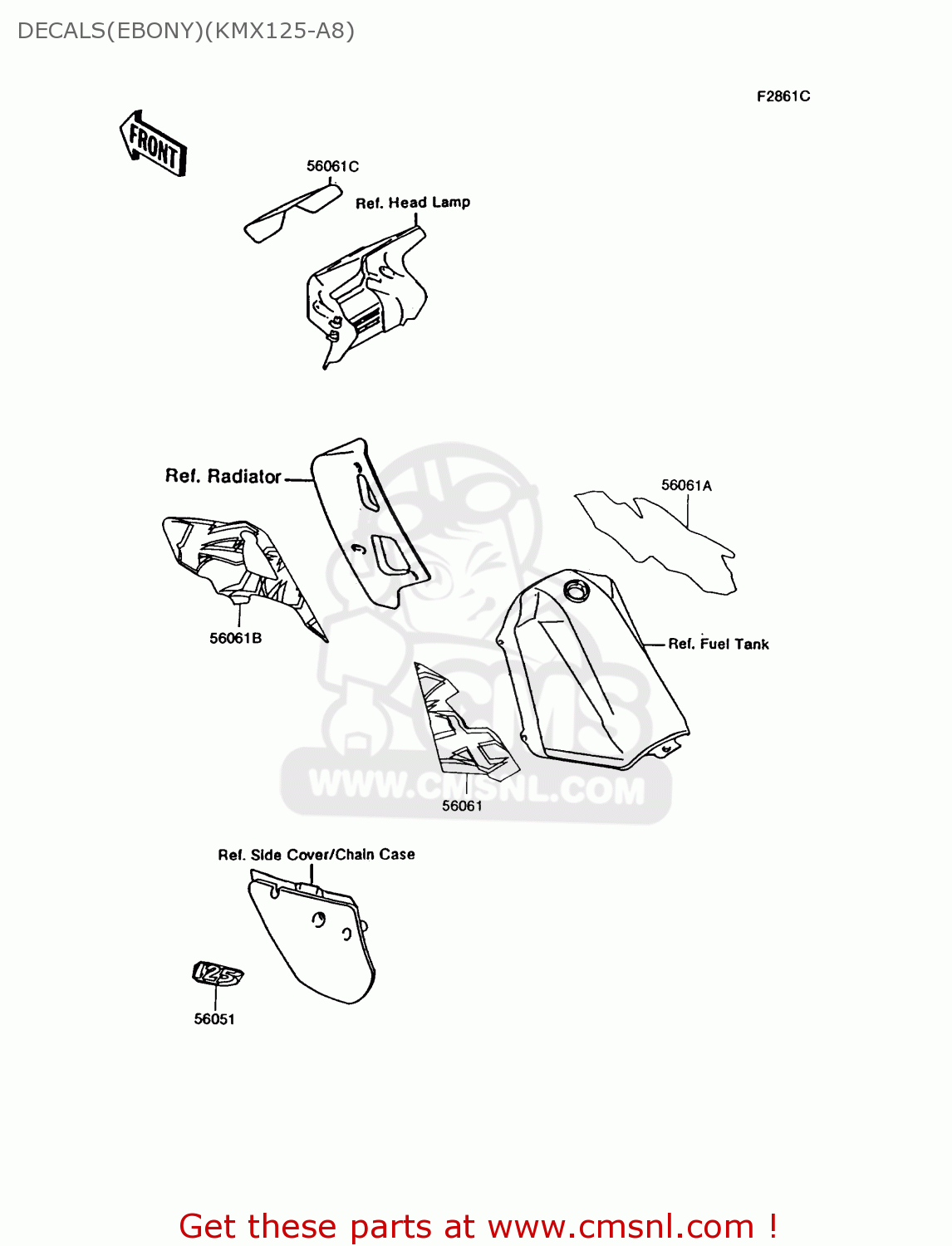 DECALS(EBONY)(KMX125-A8) KMX125-A8 1995 EUROPE GR