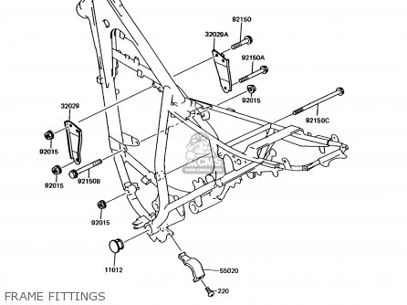 FRAME FITTINGS - KMX125-A8 1995 EUROPE GR