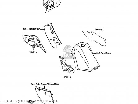 DECALS(BLUE)(KMX125-A8) - KMX125-A8 1995 EUROPE GR