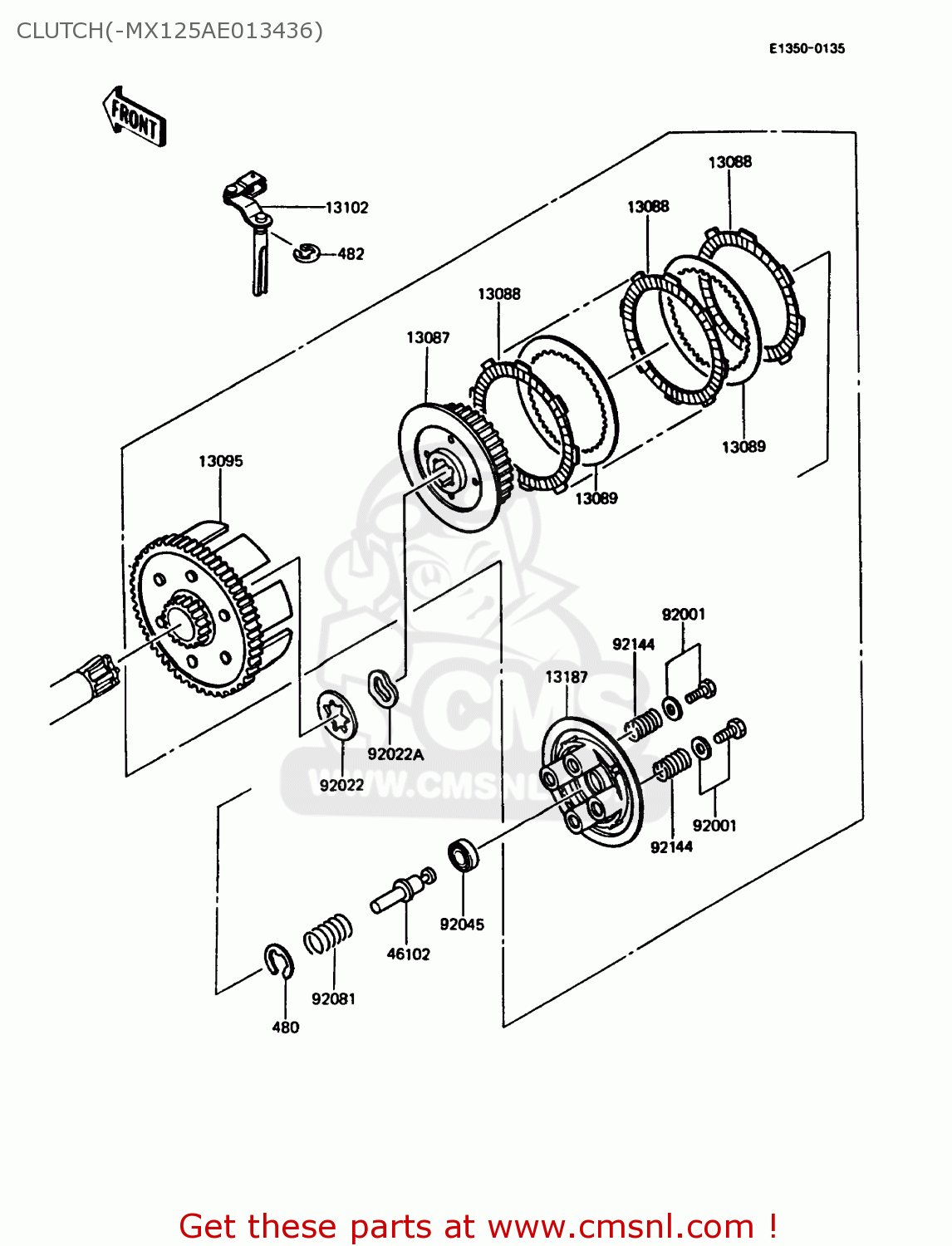 CLUTCH(-MX125AE013436) KMX125-B1 1986 UNITED KINGDOM FR