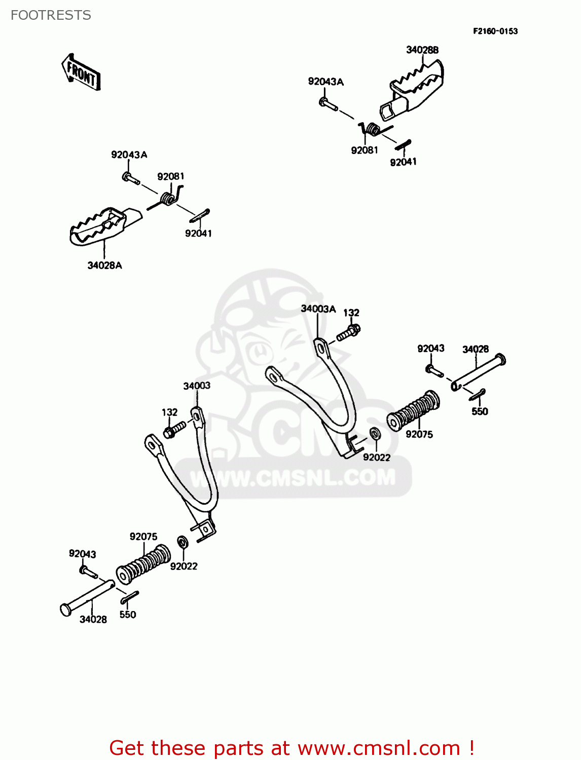 FOOTRESTS KMX125-B1 1986 UNITED KINGDOM FR