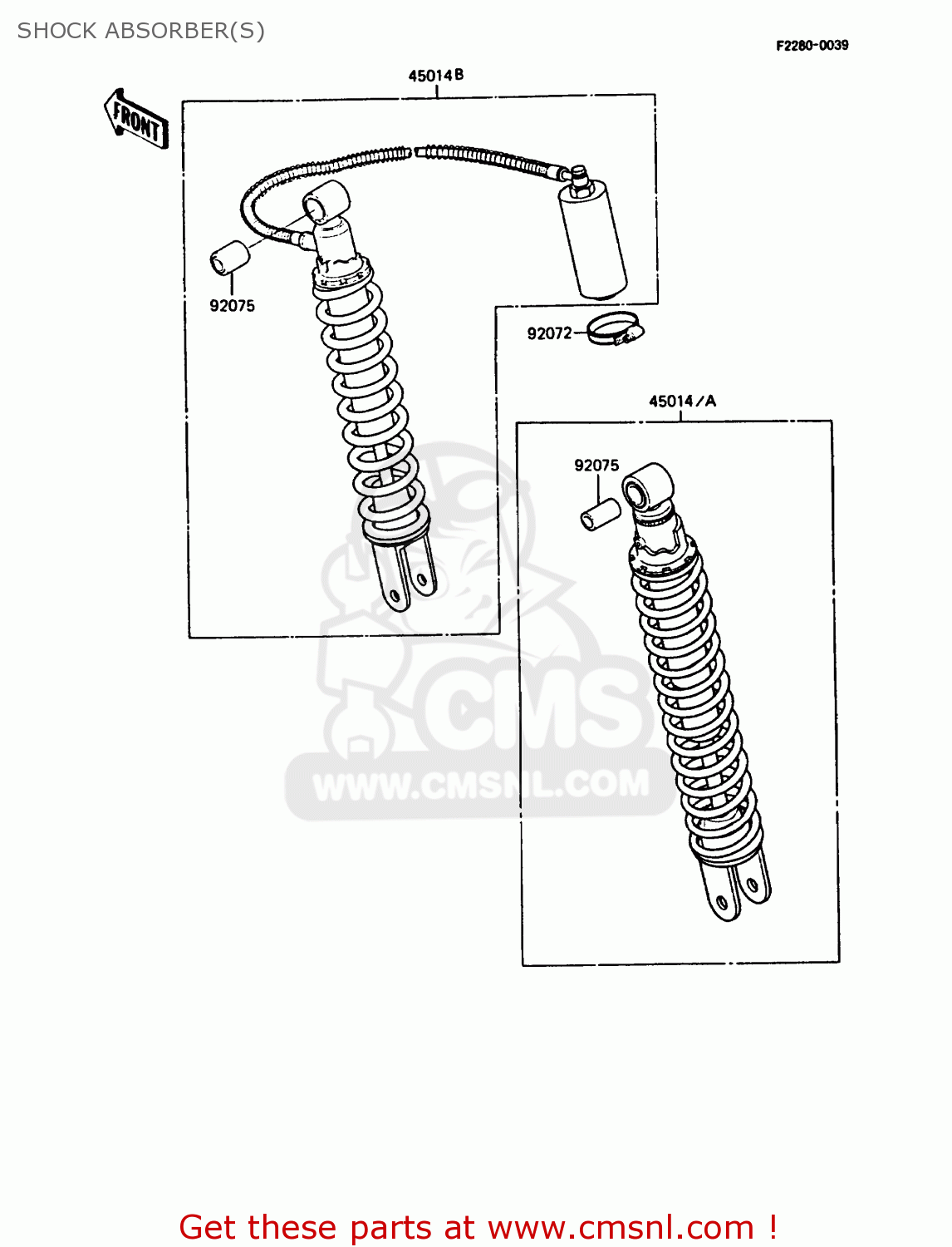 SHOCK ABSORBER(S) KMX125-B1 1986 UNITED KINGDOM FR