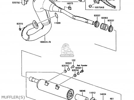 MUFFLER(S) - KMX125-B1 1986 UNITED KINGDOM FR