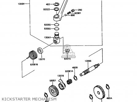 KICKSTARTER MECHANISM - KMX125-B1 1986 UNITED KINGDOM FR