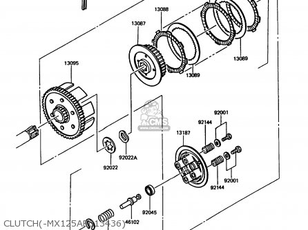 CLUTCH(-MX125AE013436) - KMX125-B1 1986 UNITED KINGDOM FR