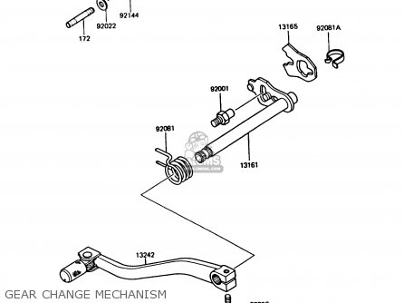 GEAR CHANGE MECHANISM - KMX125-B1 1986 UNITED KINGDOM FR