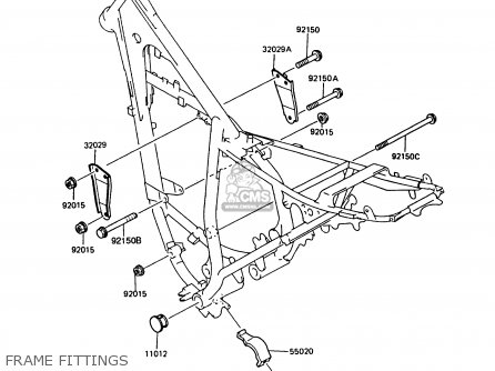 FRAME FITTINGS - KMX125-B1 1986 UNITED KINGDOM FR