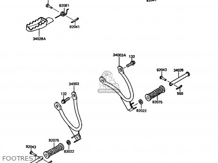 FOOTRESTS - KMX125-B1 1986 UNITED KINGDOM FR