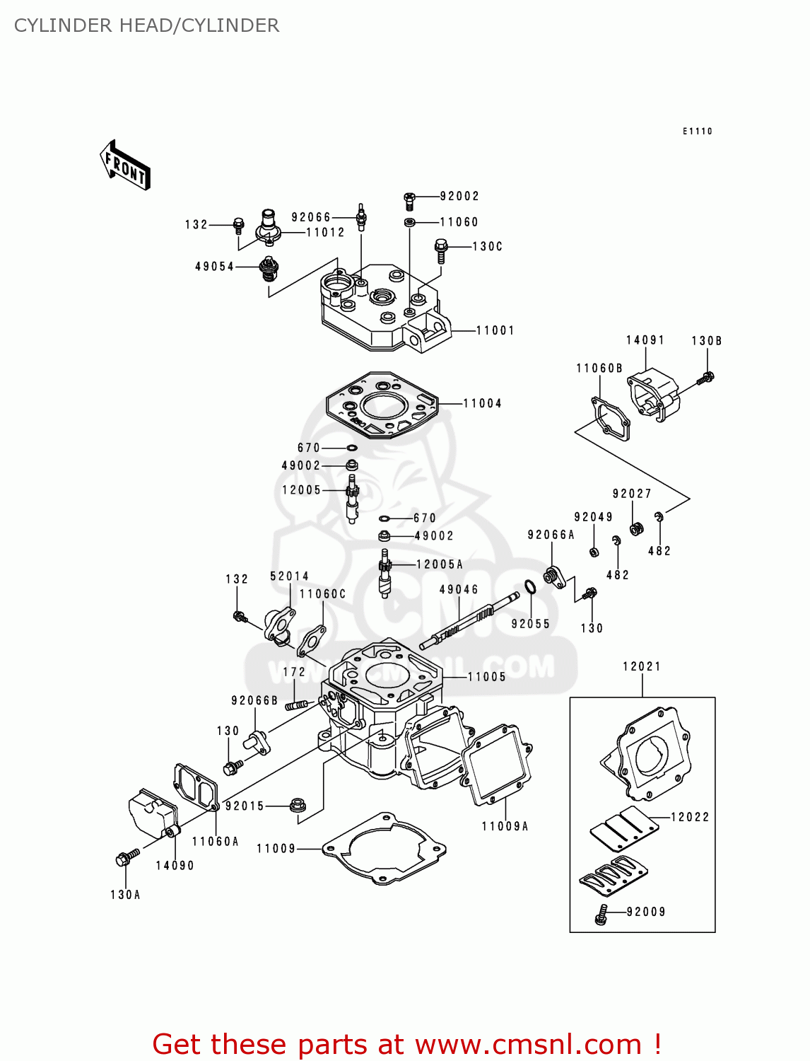 CYLINDER HEAD/CYLINDER KMX125-B10 1999 UNITED KINGDOM FR FG