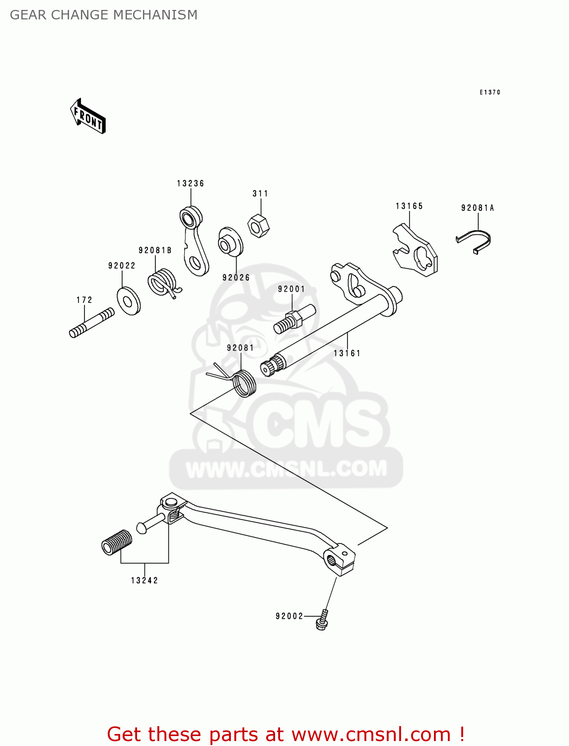 GEAR CHANGE MECHANISM KMX125-B10 1999 UNITED KINGDOM FR FG
