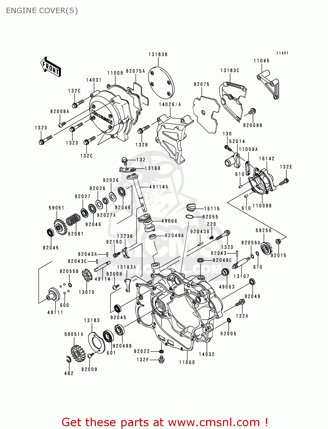 ENGINE COVER(S) KMX125-B10 1999 UNITED KINGDOM FR FG