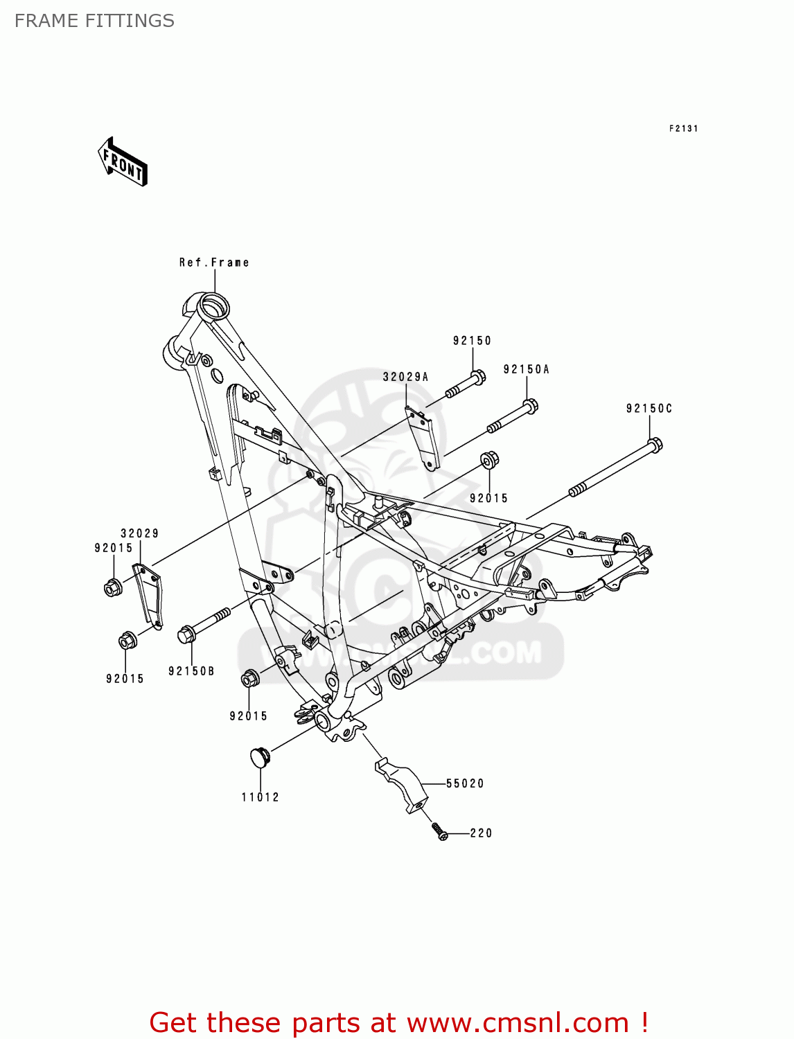 FRAME FITTINGS KMX125-B10 1999 UNITED KINGDOM FR FG