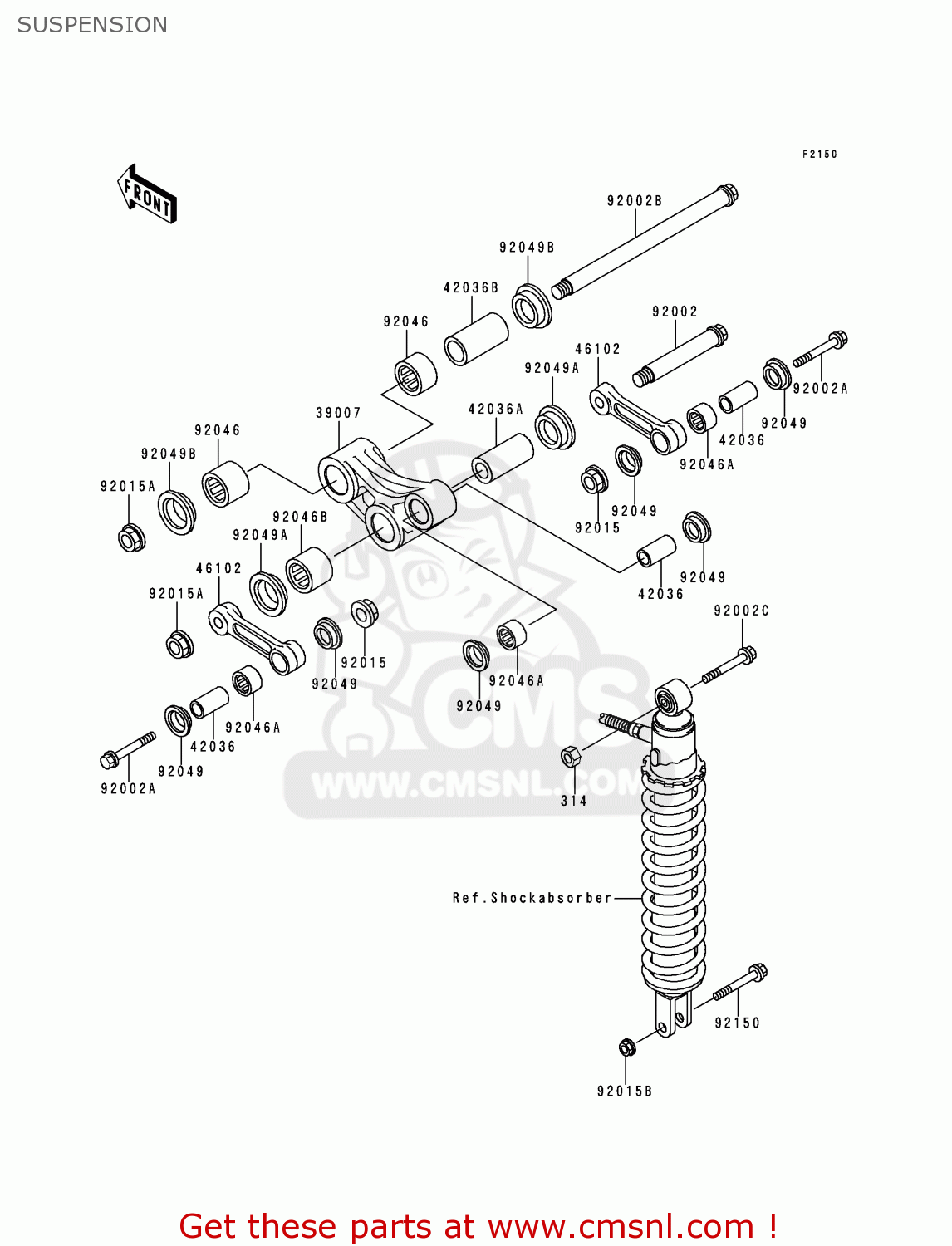 SUSPENSION KMX125-B10 1999 UNITED KINGDOM FR FG
