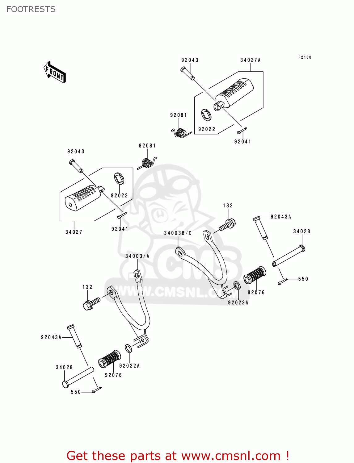 FOOTRESTS KMX125-B10 1999 UNITED KINGDOM FR FG