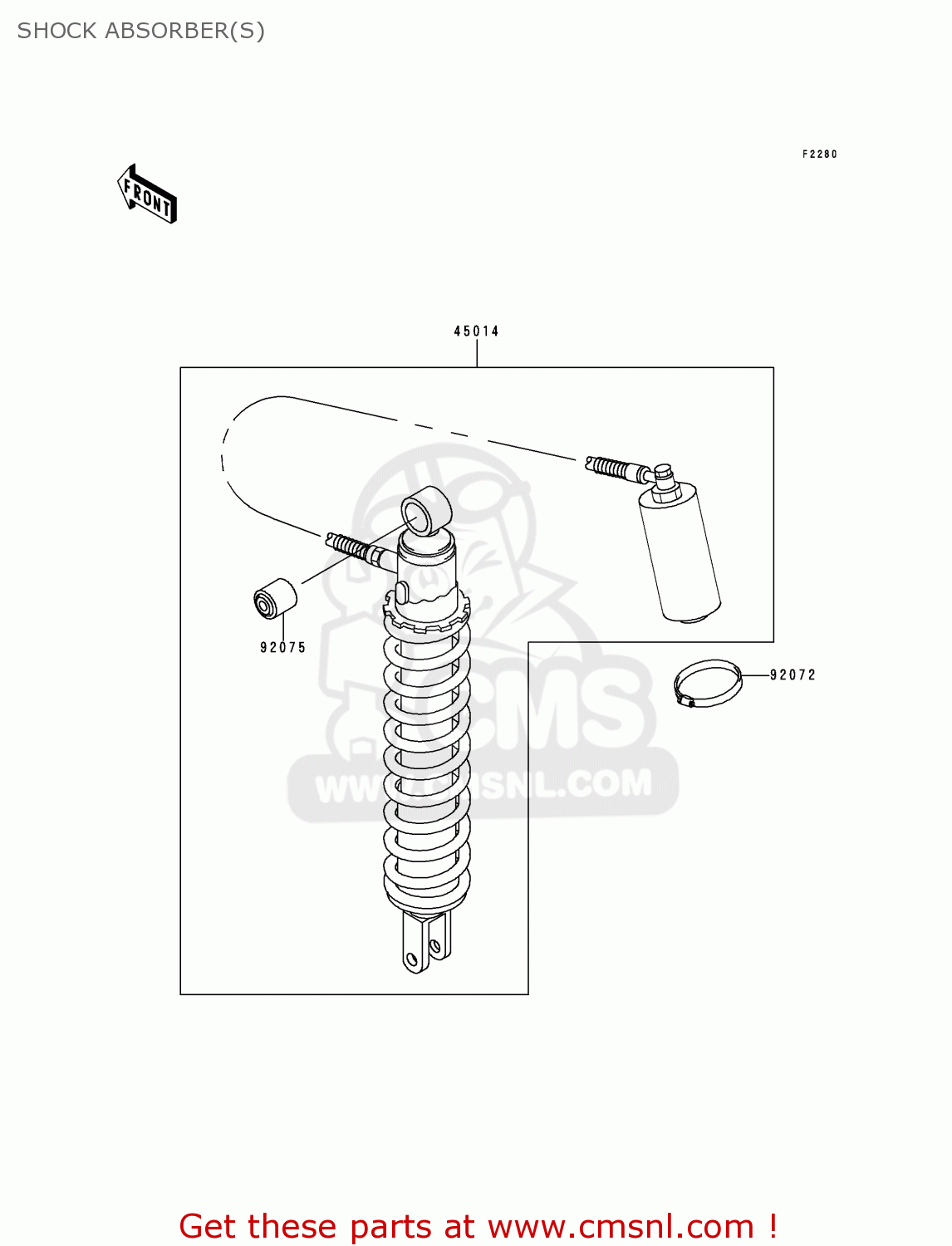 SHOCK ABSORBER(S) KMX125-B10 1999 UNITED KINGDOM FR FG