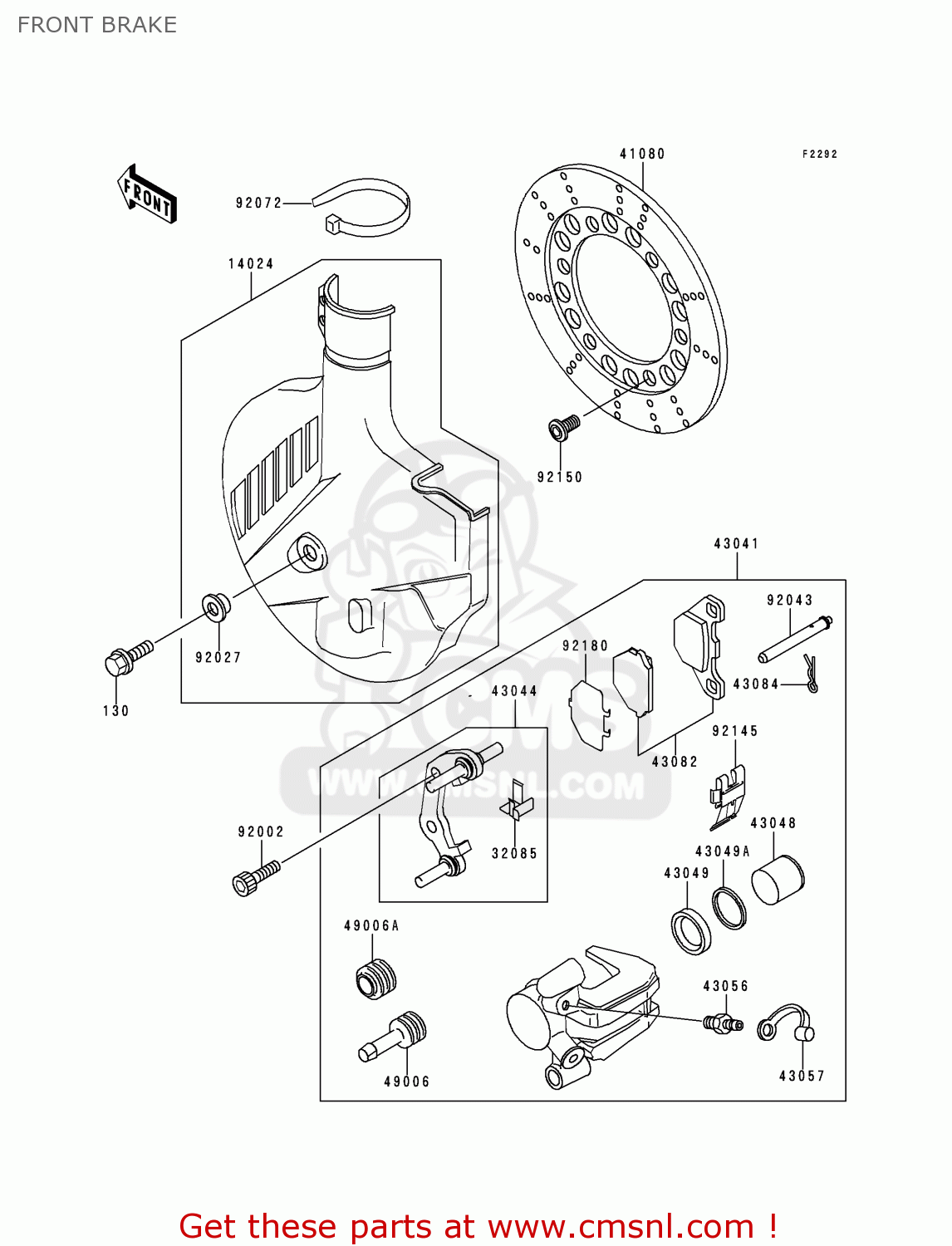 FRONT BRAKE KMX125-B10 1999 UNITED KINGDOM FR FG