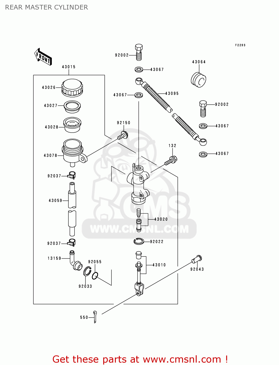 REAR MASTER CYLINDER KMX125-B10 1999 UNITED KINGDOM FR FG