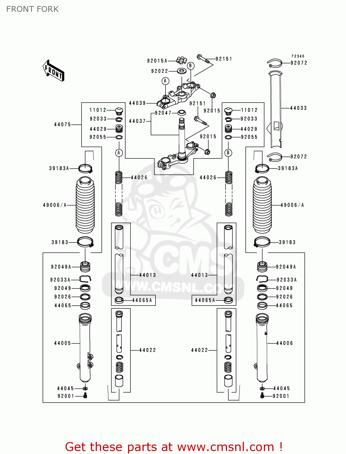 FRONT FORK KMX125-B10 1999 UNITED KINGDOM FR FG