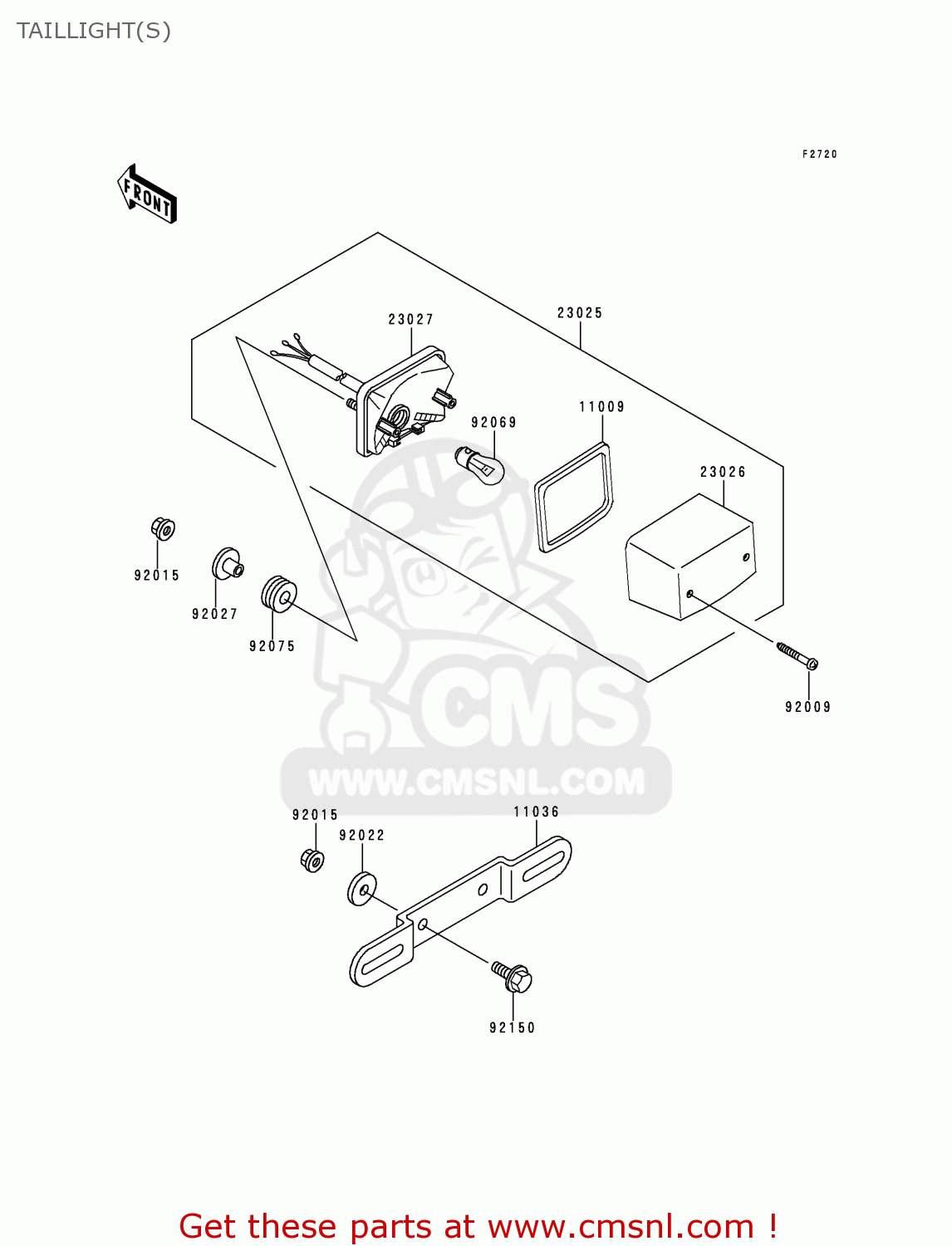 TAILLIGHT(S) KMX125-B10 1999 UNITED KINGDOM FR FG