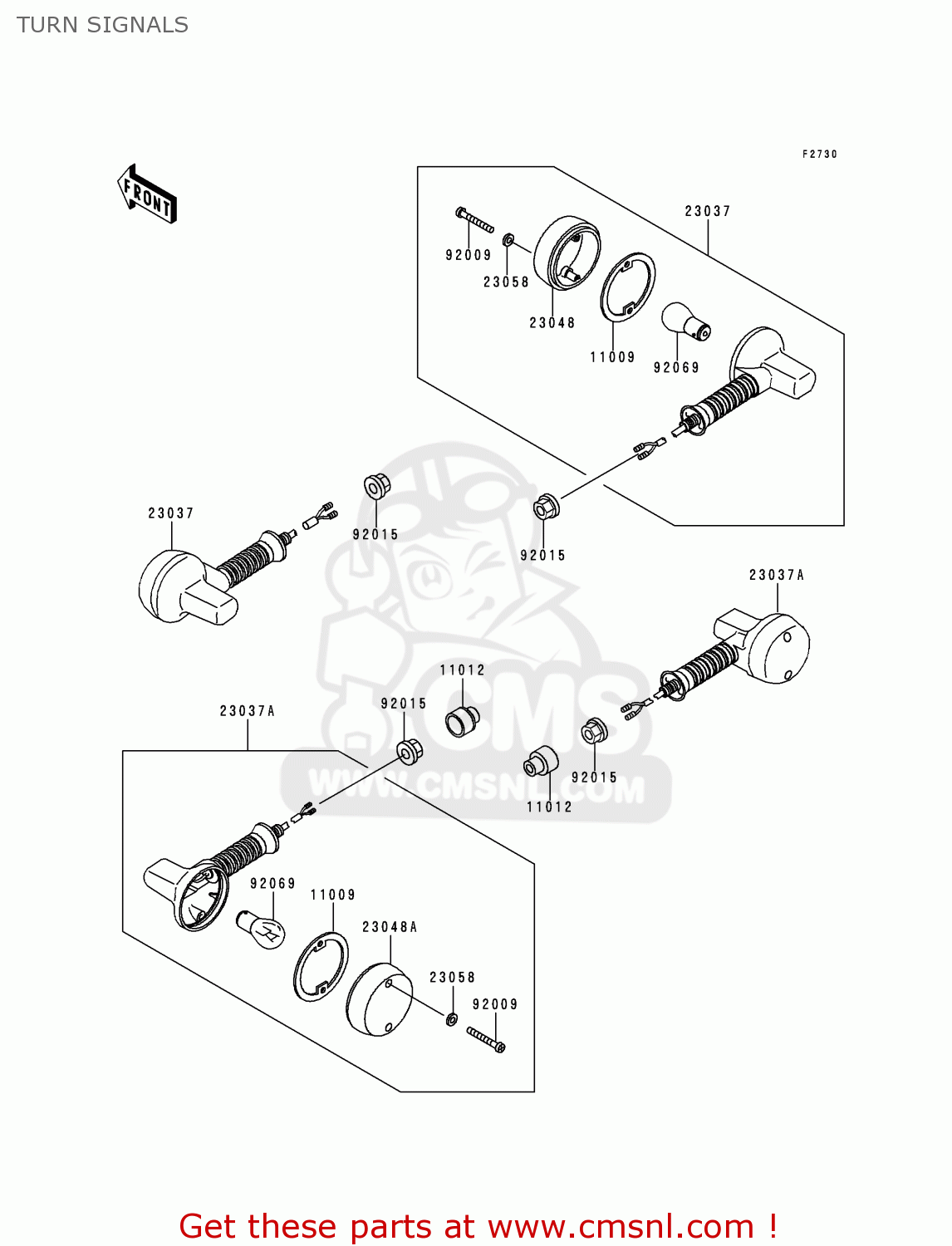 TURN SIGNALS KMX125-B10 1999 UNITED KINGDOM FR FG