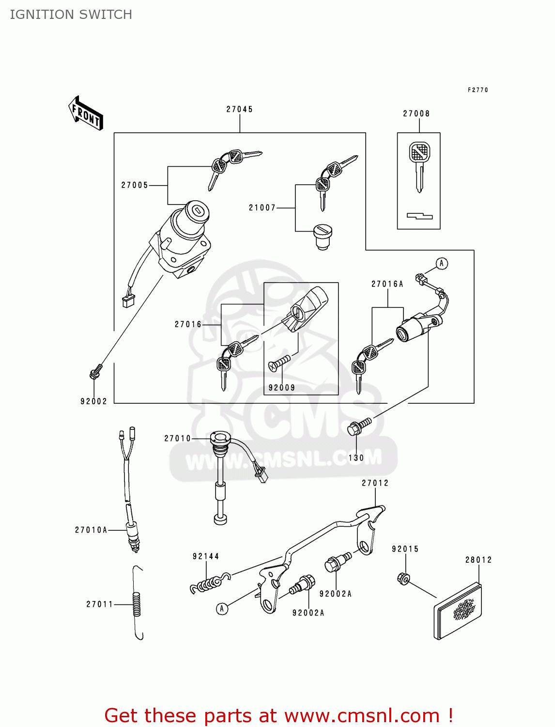 IGNITION SWITCH KMX125-B10 1999 UNITED KINGDOM FR FG