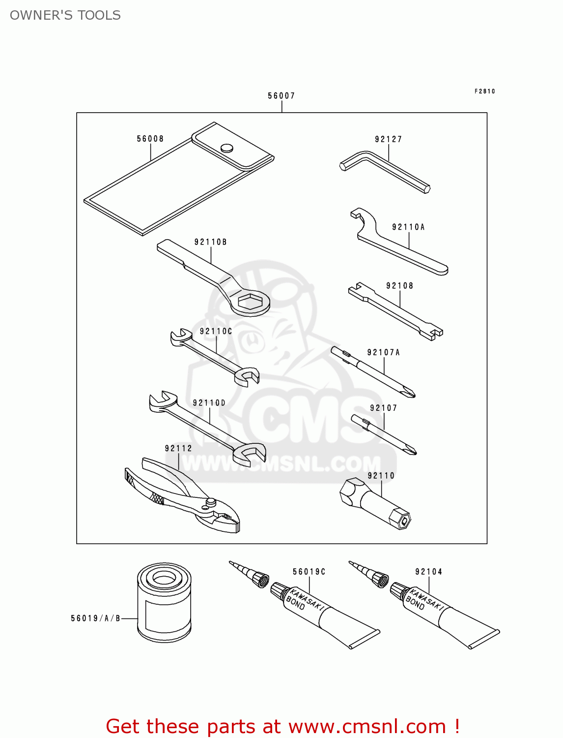 OWNER'S TOOLS KMX125-B10 1999 UNITED KINGDOM FR FG