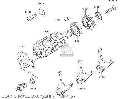 GEAR CHANGE DRUM/SHIFT FORK(S) - KMX125-B10 1999 UNITED KINGDOM FR FG