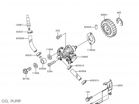 OIL PUMP - KMX125-B10 1999 UNITED KINGDOM FR FG