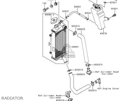 RADIATOR - KMX125-B10 1999 UNITED KINGDOM FR FG