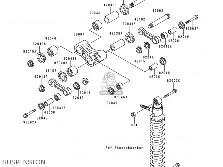 SUSPENSION - KMX125-B10 1999 UNITED KINGDOM FR FG
