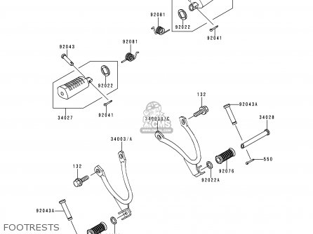 FOOTRESTS - KMX125-B10 1999 UNITED KINGDOM FR FG