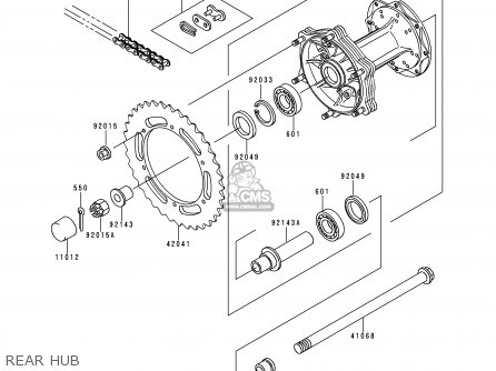 REAR HUB - KMX125-B10 1999 UNITED KINGDOM FR FG